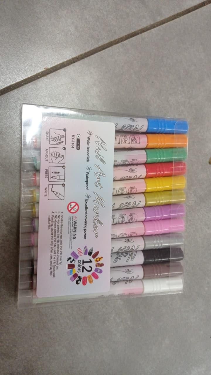 Nail Art Pens Set of 12 Colors